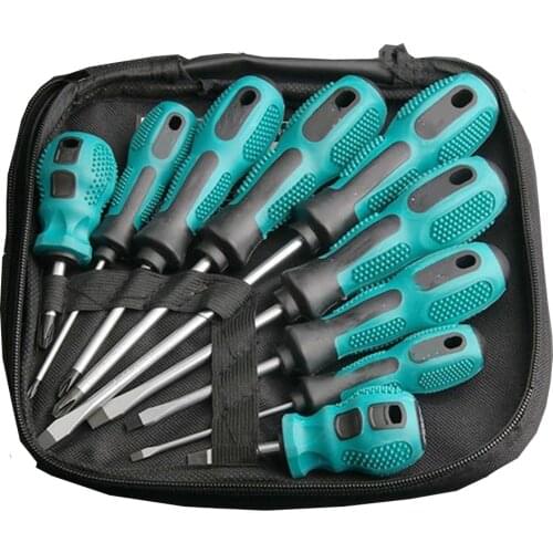 Screwdriver Set 9pcs Torx Screw Driver Cross-Shaped Magnetic Bit Insulated Handle Multi-Function Repair Home Manual Tool Kit