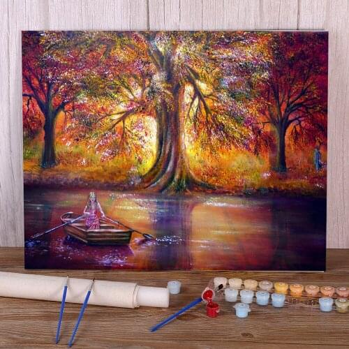 Natural Scenery The Meeting Place DIY Painting By Numbers Set Oil Paints 40*50 Oil Painting Home Decoration Kids Drawing