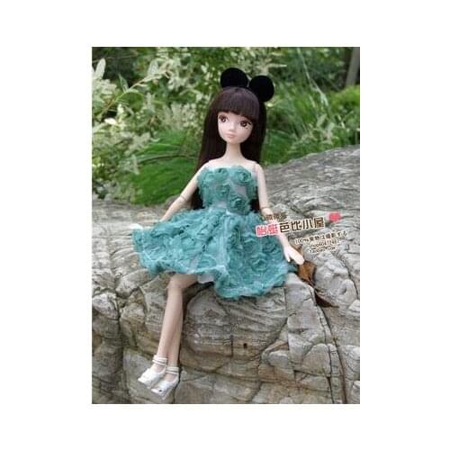 Genuine Original case for Barbie doll clothes/ 16 bjd doll be wanderers who fishtail dress wedding dress costume big skirt