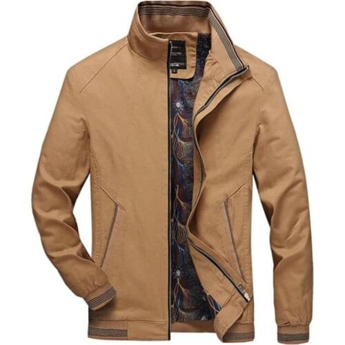 2022 Autumn Mens Jackets 100% Cotton Casual Solid Slim Bomber Golf Overcoat High Quality Jacket Men chaqueta hombre M-4XL