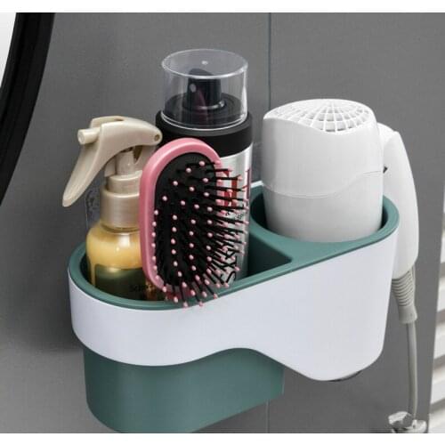 No hole bathroom hair dryer rack rack rack wall hanging hair dryer rack toilet storage air duct rack shelf organizer organizer