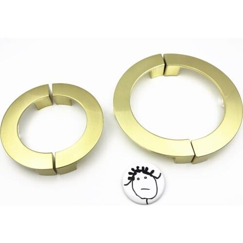 LCH Hollow Semicircular Solid Zinc Alloy Brushed Gold Black Color Handle Cabinet Drawer Knob Door Pull Chinese Style Half Moon