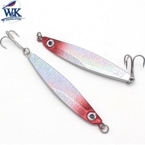 W&K Slow Jigging Hooks for Seabass Halibut walleye Jigging Bait 15g 22g 30g 40g Metal Lure 1pc/lot Fishing Lures Jig Baits