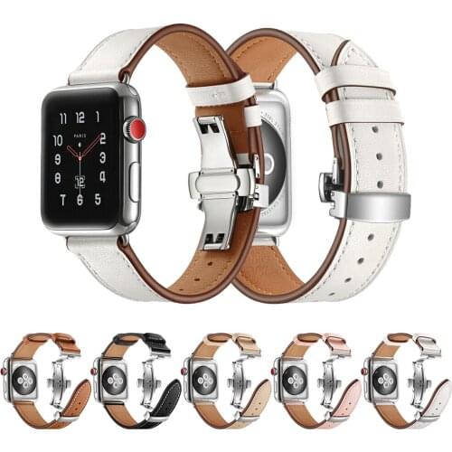 Luxury Leather Strap for Apple watch 6 band 44mm 40mm iWatch series 3 4 5 se Italy Leather Bracelet Apple Watch Band 42mm 38mm