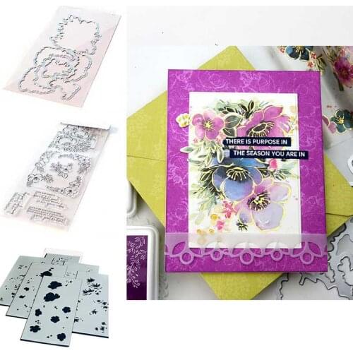 New Flower Letter Pattern METAL Cutting Dies Silicone Stamps Stencils Scrapbooking Make Photo Album Card DIY Paper Embossing