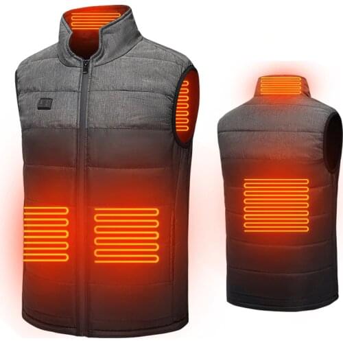 Tactical USB Heated Vest Jacket Men Women Outdoor Hiking Cotton Coat Stand-up Collar Smart Heating Vest Ski Warm Fishing Clothes