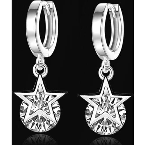 IREACESS Free Shipping new drop earrings long luxury 5A zircon star tassel earring fashion jewelry for women