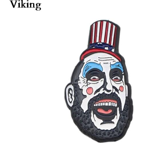 Horror Clown Badges Hororr Badge Brooches Metal Lapel Pins Backpack Hat Pins Cloth Brooches For Women Men Kid Jewelry G0561