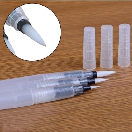 1/3Pcs Refillable Ink Color Pen Water Brush Painting Calligraphy Illustration Pen Office Stationery SUB Sale