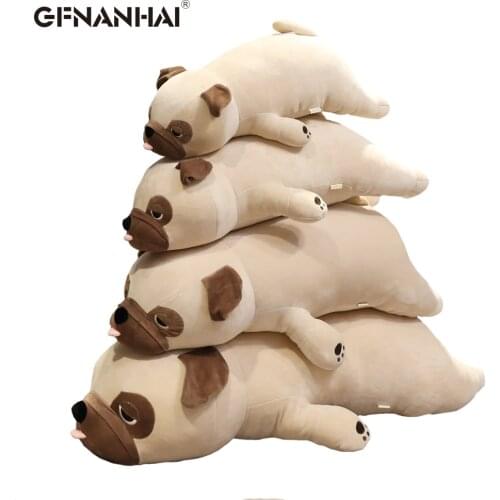 1pc 55-90CM Cute Pug Dog Plush Toys Stuffed Kawaii Animal Dog Pillow Baby Sleep Appease Child Birthday Gift for Kids Children