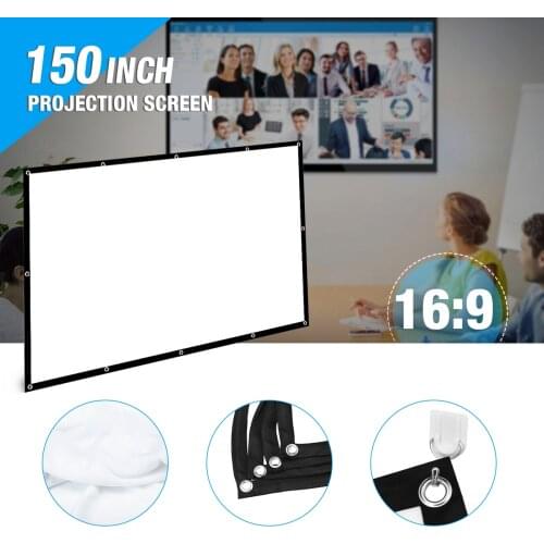 150inch 100inch 16:9 Projector Screen 4K HD TV Screen Folding Portable Soft Home Outdoor KTV Movie Projection Screen Roll UP