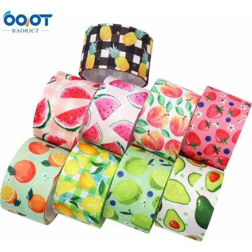 38MM 10Yards M-21610-789 Fruit Series Thermal Transfer Printed Grosgrain Ribbons,Bow Cap DIY Party Gift Packaging Materials