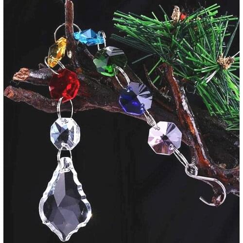 38mm Maple Leaf DIY Jewelry Crystal Pendants Chandelier Prism Hanging Ornament Window Pendants Ornaments For Home Wedding