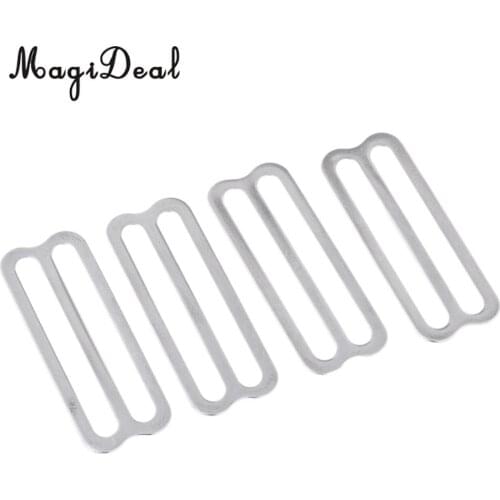 4Pcs/Set Stainless Steel Scuba Diving BCD Weight Belt Keeper Holder Retainer Stopper Webbing Slider Gear Accessories