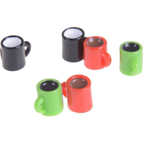 6Pcs Cute Mini Cup For Miniature Dollhouse Coffee Cup Kitchen Room Food Drink Home Tableware Decors Random
