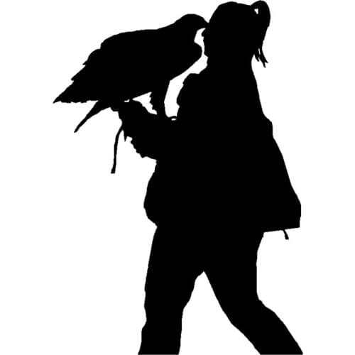 9.6CM*13.7CM Personality Lady Falcon Kiss Vinyl Decal Car Sticker Black/Silver C3-0314