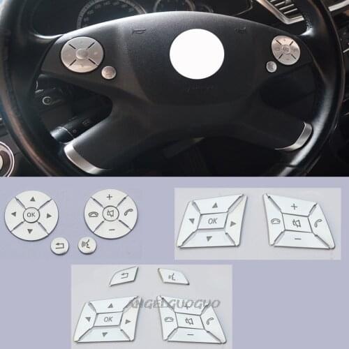 Car Styling Steering Wheel Button Cover Trim decoration Sticker For Mercedes Benz GLK X204 / E Class W211 W212/ C Class W204