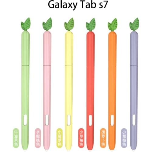 For Samsung Galaxy Tab S7 Pencil Case Cover Colorful for Tablet Tab S7 S Pen Bag Non-slip Protection Silicone Sleeve