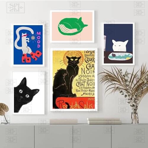 The Black Cat Poster and Print Modern Posters Canvas Cuadros Modular Pictures Gift Idea Home Decoration Painting for Living Room