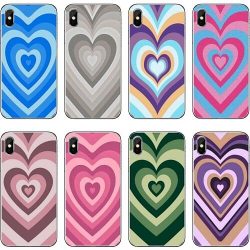 Colorful Heart Pattern Transparent Phone Case For iPhone 12 11 Pro Max Mini XS Max XR X 8 7 Plus 6 6S Plus 5 5S SE 2020