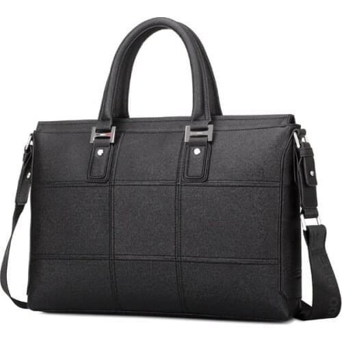 Super fiber business handbag mens briefcase nine square single shoulder bag