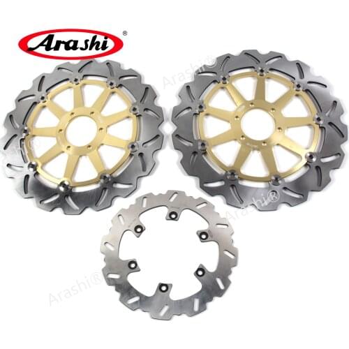 Arashi 1 Set Front Rear Brake Discs Rotors For YAMAHA XJR 1200 1995 1996 1997 CNC Motorcycle Floating Discs XJR1200 Accessories