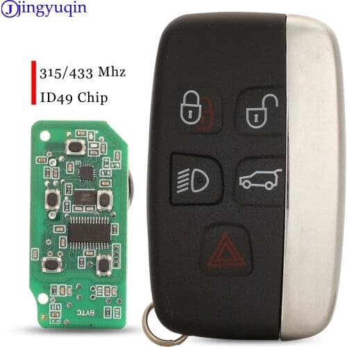 Jingyuqin 5 Buttons Flip Car Key Remote Fob 315/433Mhz ID49 Chip For Land Rover Range Rover Range Rover Evoque LR2 LR4