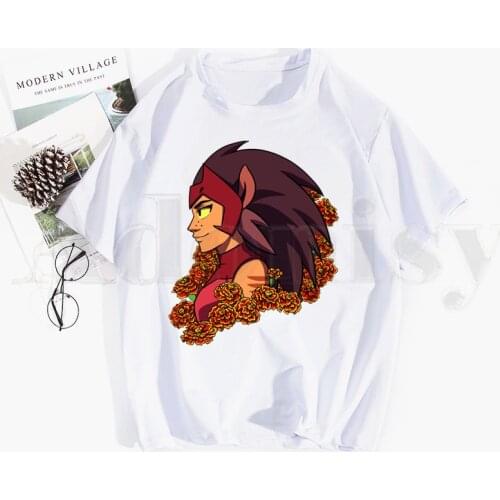 Adora Catra Love She Ra And Catra Cartoon Artwork Tshirt Hip Hop Girl Print Top Tees Harajuku Tshirts Fashion Summer T-shirt