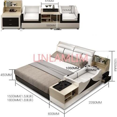 Real Genuine cow leather bed Soft Beds Bedroom camas lit muebles de dormitorio yatak mobilya quarto unique designer кровать двус