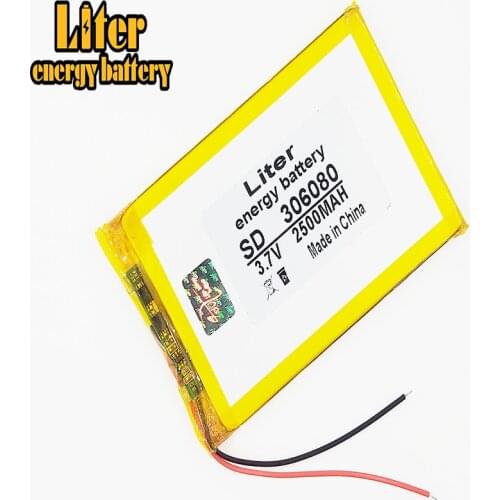 Best battery brand Size 306080 3.7V 2500mah Lithium polymer Battery with Protection Board For 306082 MP4 GPS Digital Camera