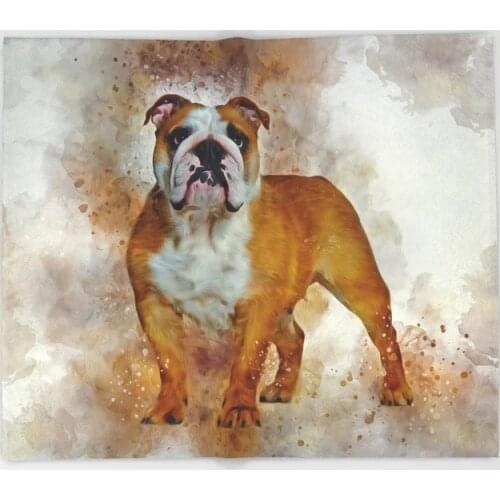 Dog Animal Cartoon Throw Blanket Cute Kids Design Bulldog Art Blankets for Beds Christmas Decorations for Home