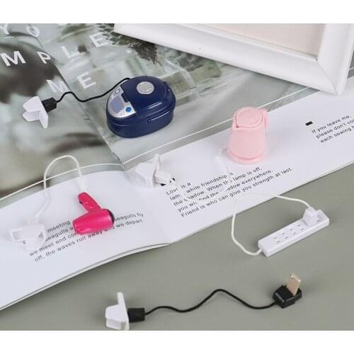 DIY Miniature Dollhouse Bathroom Furniture Accessories Set Bath Hair Dryer Socket Rice Cooker Cell Phone Kettle Home Accessories