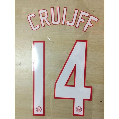 Customize Cruyff Nameset Cruijff #14 Printing Nameset Soccer Patch Heat Transfer Badge