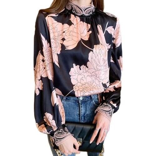 NEWIIKO Stand-up Collar Blouses