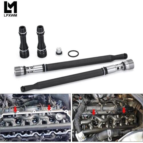 Oil Stand Pipe Dummy Plug Kit Fuel Supply Tube 6E7Z-9A332-A/B W302908 For 04-10 Ford F250 V8 6.0L Powerstroke Diesel