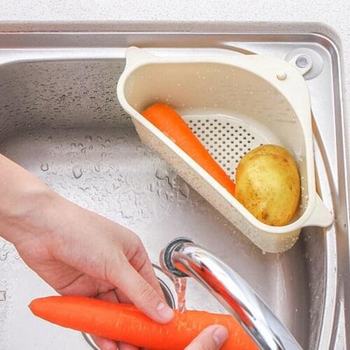 Useful Suction Cup Sink Rack Soap Sponge Rack Kitchen Vegetable Rack Home Sink Drain Rack Triangle Storage Rack Hanger