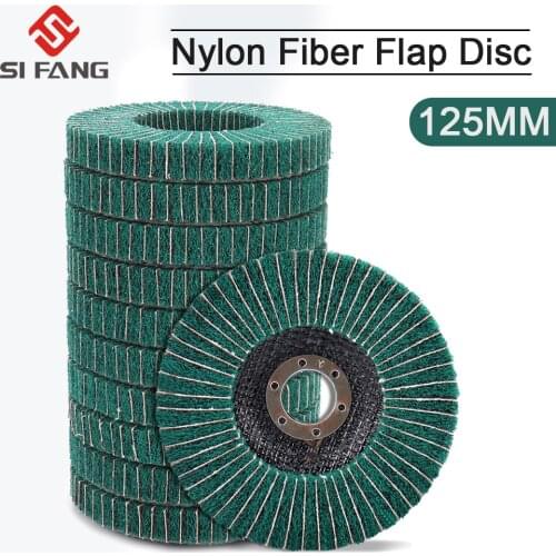 125mm Nylon Fiber Flap Polishing Grinding Wheel Disc Buffing Pad Scouring Wheel for Angle Grinder 180Grit