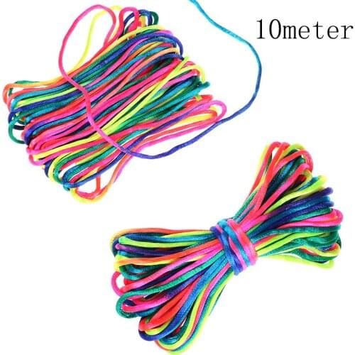 MultiColor 10meter Satin Nylon Cord Solid Rope For Jewelry Making Beading Cotton Cord For Baby 2mm Braided Silk Cord