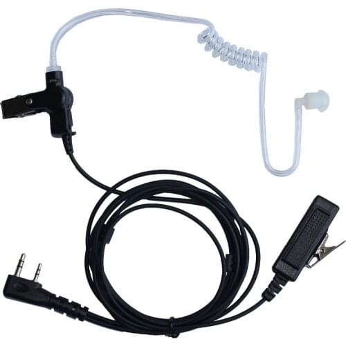 FBI Covert Air Acoustic Tube Earpiece Headset Long PTT for kenwood walkie talkie baofeng UV-5R 888s UV-5RE Plus UV-B5 GT-3 3107