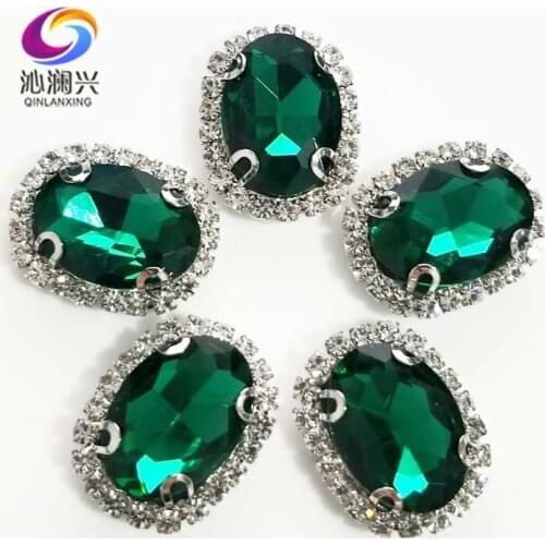 Malachite green oval shape top quality sew on Glass Crystal buckle,flatback loose rhinestones,Diy/Clothing/wedding decoration