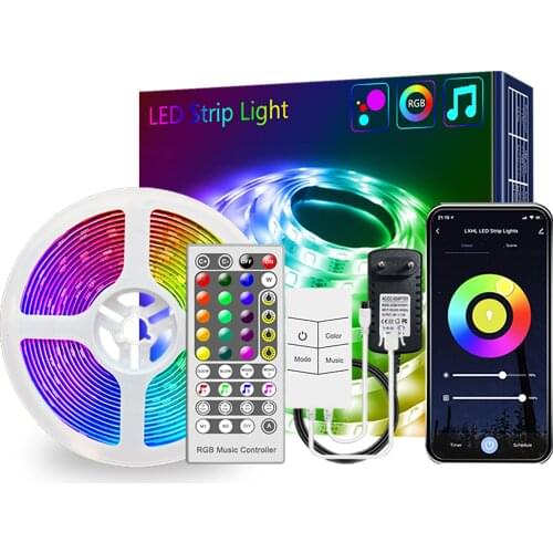 LED Strip Lights 5m 20m Smart WiFi APP Control RGB Colour Changing Music Sync 5050 Flexible Works with Alexa Google Assistant