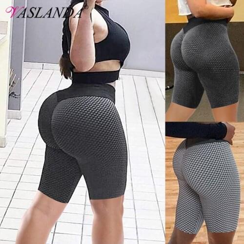 Butt Lifting Workout Shorts for Women Textured Leggings High Waist Workout Running Shorts Gym Anti Cellulite Booty Sport Shorts