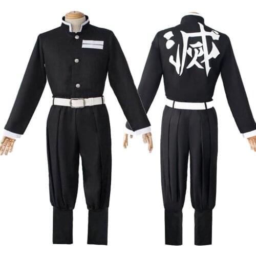 Kisatsutai Team Uniform Kamado Tanjuurou Cosplay Costume Anime Demon Slayer Kimetsu no Yaiba Costume Unisex Coat+Pants Dropship