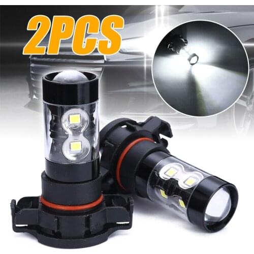 Universal 2pcs PSX24W 2504 50W Car LED Fog Light Day-time Running Bulb High Power 6000K White For Car Light Source