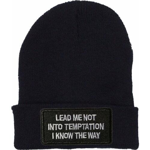 LEAD ME NOT Iknow the way letters Winter Hats Casual Beanie For Men Women Fashion Knitted Winter Hat Hip-hop Skullies Hat