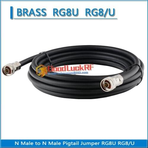 High-Quality Dual N Male to N Male Coaxial Pigtail Jumper RG8 RG8U RG8/U LMR400 SYWV50-7 extend Cable