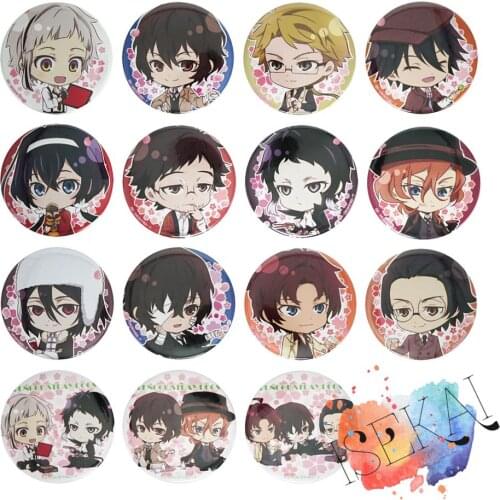 Bungo Stray Dogs Anime Badge Spring Atsushi Nakajima Dazai Osamu Badge Brooch Pins
