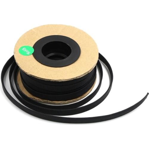 100ft-30m Black 4 6 8 10 12 14 16mm Braid PET Expandable Sleeving High Density Plaited Cable Sleeves Fabric Cable DIY
