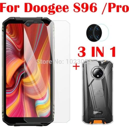 3-in-1 Glass + Case For DOOGEE S96 Pro Screen Protector Tempered Glass For DOOGEE S96 Camera Protector Glass