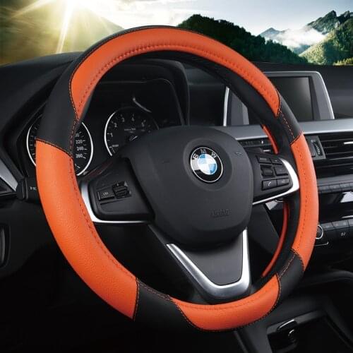 37-38CM New Car Steering Wheel Cover Artificial Leather Steering-Wheel Covers Breathable Fabric Braid Auto Accessories Universal